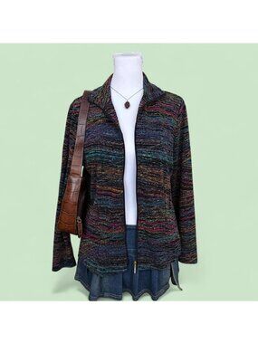 90s colorful quirky artsy boho light weight shirt jacket